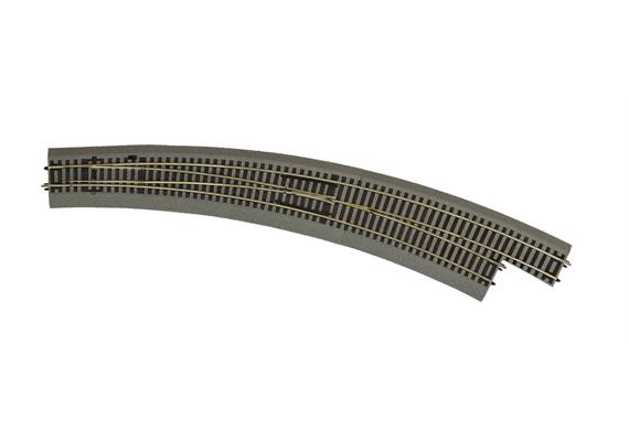 Roco 42567 Bogenweiche rechts BWr9/10 mit Handantrieb, mit Bettung - H0 (1:87)