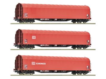 Roco 6200156 Wagenset bestehend aus 3 Schiebeplanenwagen, Gattung Rilns, DB/Schenker - H0