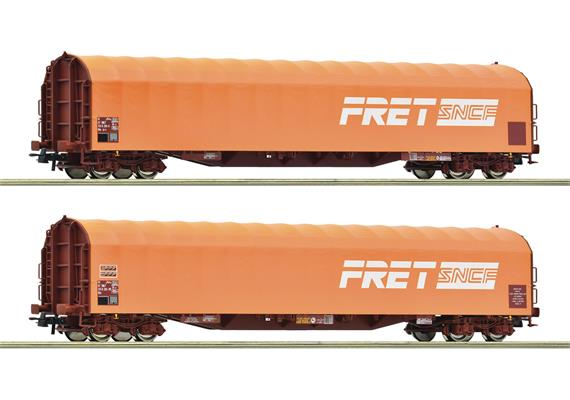 Roco 6200161 2-tlg. Set: Schiebeplanenwagen, SNCF, FRET - H0 (1:87)