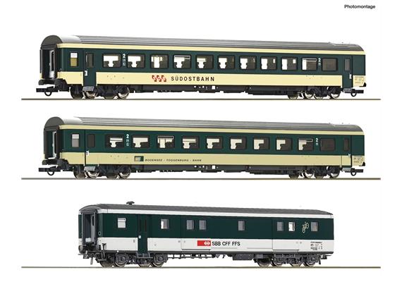 Roco 6200212 3-tlg. Set 1: Reisezugwagen „Voralpen-Express“, SOB/BT/SBB - H0 (1:87)