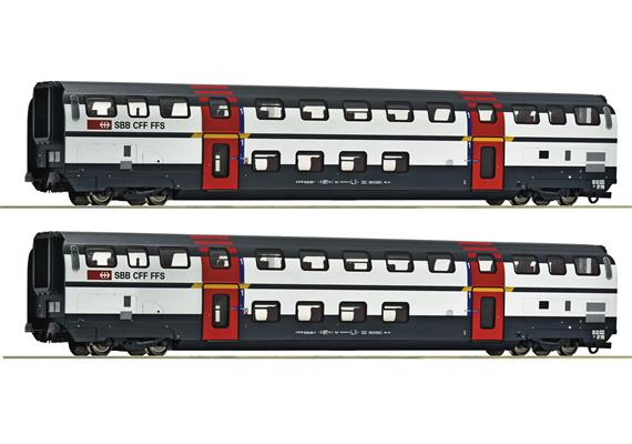 Roco 6200215 2-teiliges Set: SBB Doppelstockwagen IC 2000 A, 1. Klasse - H0 (1:87)