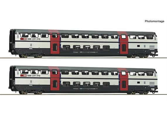 Roco 6200217 2-teiliges Set: SBB Doppelstockwagen IC 2000 B, 2. Klasse - H0 (1:87)