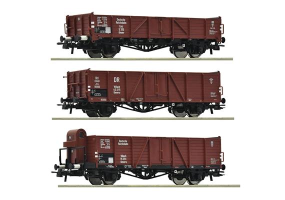 Roco 6600102 3-tlg. Set: Offene Güterwagen, DRB - H0 (1:87)