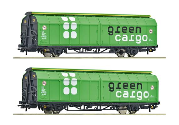 Roco 6600114 2-tlg. Set: Schiebewandwagen, Green Cargo - H0 (1:87)