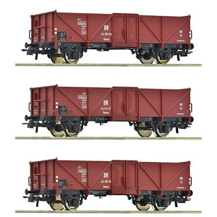 Roco 6600115 3-tlg. Set: Offene Güterwagen, DR - H0 (1:87)