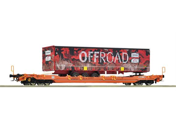 Roco 6600179 Taschenwagen T5, Wascosa mit Auflieger „Offroad“ - H0 (1:87)