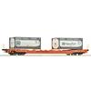 Roco 6600275 Taschenwagen T5, Wascosa, 2 Tankcontainern der Spedition NewPort - H0