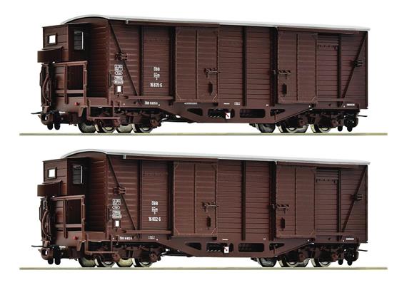 Roco 6640001 2-tlg. Set: Gedeckte Güterwagen, ÖBB - H0e