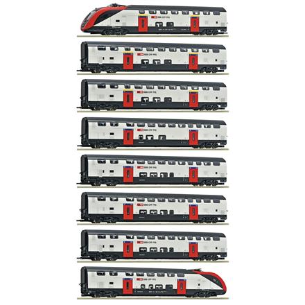 Roco 7700007 8-tlg. Set: Doppelstockzug RABe 502, SBB, DC 2L, analog - NEUHEIT II/2025