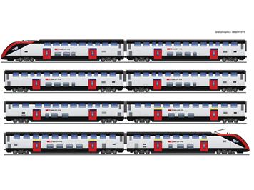 Roco 7700007 8-tlg. Set: Doppelstockzug RABe 502, SBB, DC 2L, analog - NEUHEIT II/2025