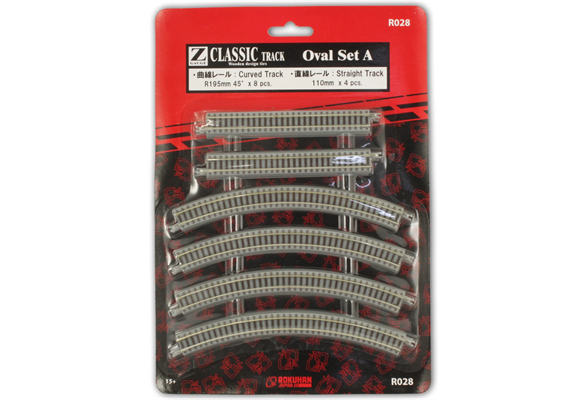 Rokuhan 97028 R028 Einfaches Kreis-Oval R195 mm-45° (8 Stk.) + gerade 110 mm (4 Stk.) | Bild 1