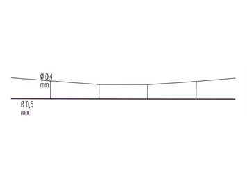 Sommerfeldt 183 Fahrdraht verkupfert 0,5 x 380 mm offen, 5 Stück - H0/H0m (1:87)