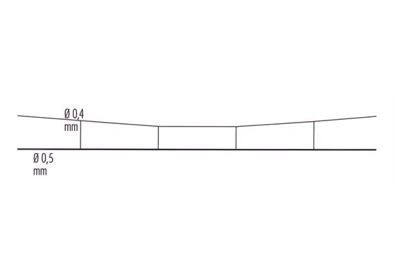 Sommerfeldt 183 Fahrdraht verkupfert 0,5 x 380 mm offen, 5 Stück - H0/H0m (1:87)