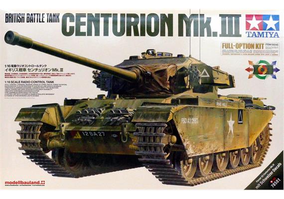 Tamiya 56045 RC British Tank Centurion MKIII Full Option Kit, mit Schweizer Decals - 1:16 | Bild 1
