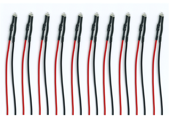 Tams 81-30132-10 LEDs 1,8 mm, mit Anschlussdrähten und Vorwiderstand, 10-24 V, warmweiß | Bild 1