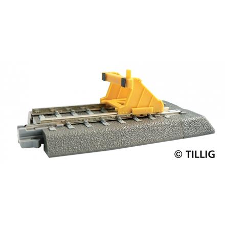 Tillig 83700 Bettungsgleis grau Prellbock mit Gleisstück, 43 mm