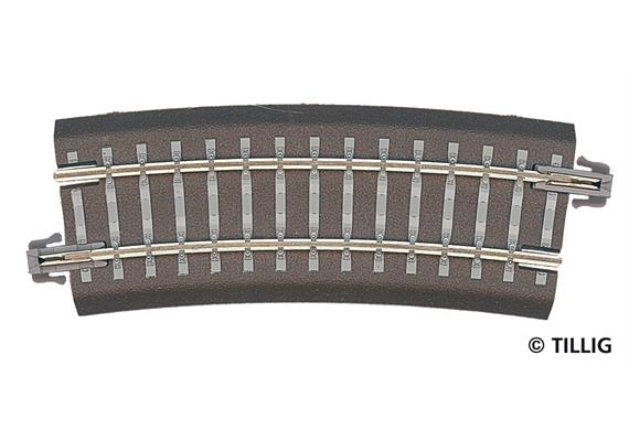 Tillig 83710 Bettungsgleis grau Gleisstück R12 Gebogenes Gleis R310 mm / 15° - H0m