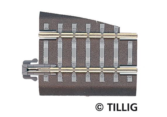 Tillig 83721 Bettungsgleis grau Gleisstück G5 Pass-Stück rechts, Länge 36 mm