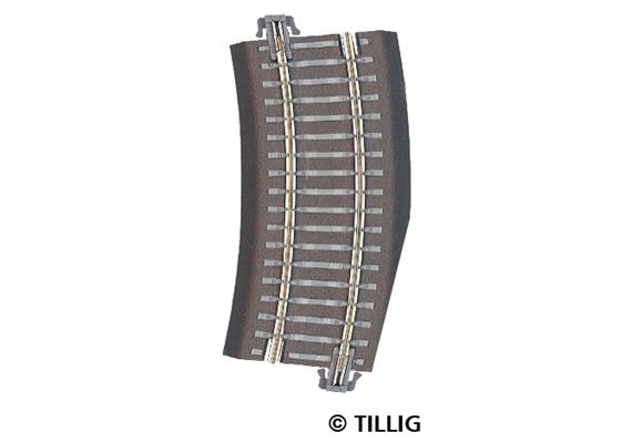 Tillig 83724 Bettungsgleis grau Gleisstück R22 Pass-Stück links R353 mm / 15°
