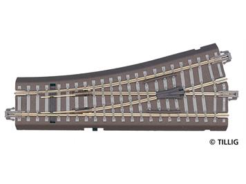 Tillig 83817 Bettungsgleis grau Weiche links, 15° mit Handantrieb - H0m (1:87)