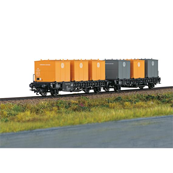 TRIX 24663 Güterwagen-Set der DB mit VW-Behälter, 2-teilig - H0 (1:87)