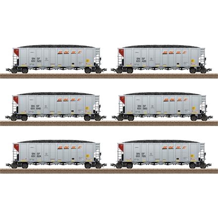 TRIX 24911 Hopper Car Set BNSF, sechs Kohletransportwagen, DC 2L- H0