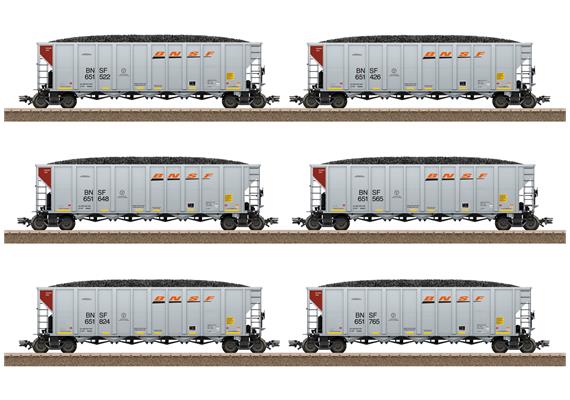 TRIX 24911 Hopper Car Set BNSF, sechs Kohletransportwagen, DC 2L- H0