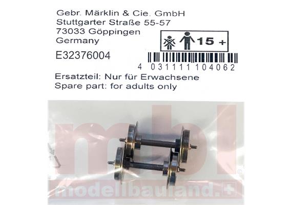 TRIX 32376004 Gleichstrom-Radsatz DC 2L, 14,2 mm, Inhalt 2 Stück - H0 (1:87)