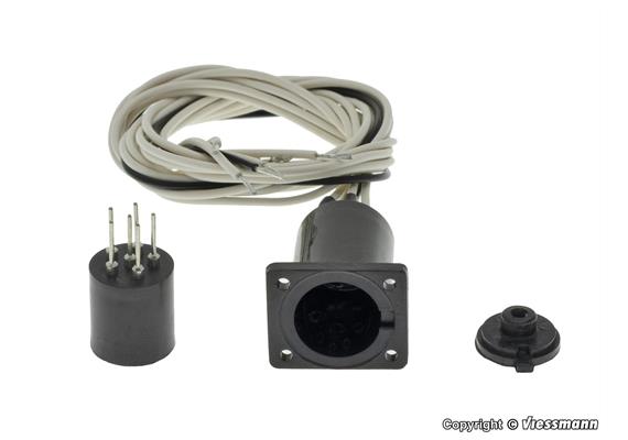 Viessmann 4650 Zylindersteckfuß 6-polig mit Anschlusskabeln - H0 (1:87)