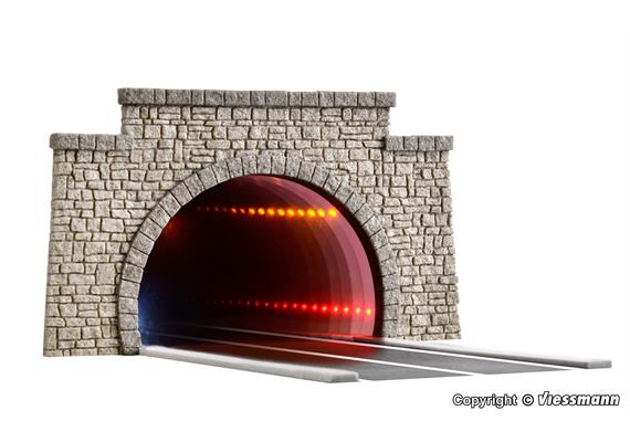 Viessmann 5097 Straßentunnel klassisch mit LED Spiegeleffekt und Tiefenwirkung - H0 | Bild 1