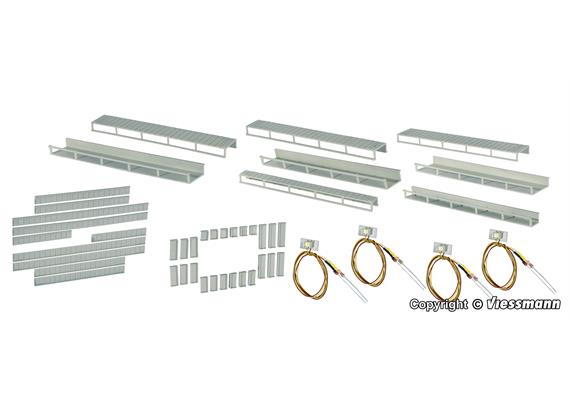 Viessmann 6045 Startset Etagenbeleuchtung, 8 Schienen, 4 versch. Größen, 4 LED´ weiss - H0 | Bild 1