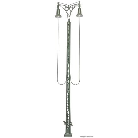 Viessmann 6390 Gittermastleuchte zweiflammig, 2 LEDs warmweiß - H0 (1:87)