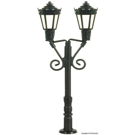 Viessmann 6473 Parklaterne zweiflammig, schwarz, 2 LEDs warmweiß - N (1:160)