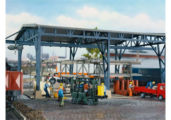 Vollmer 45616 Stahl-Röhrenlager mit Bockkran - H0 (1:87)