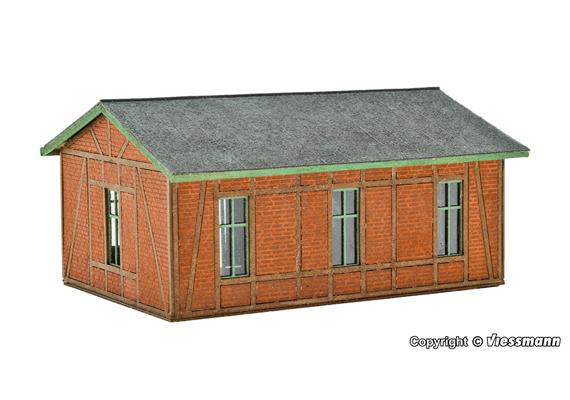 Vollmer 49380 Werkstatt mit Ziegel-/Fachwerkfassade - Polyplate Bausatz - TT (1:100) | Bild 3