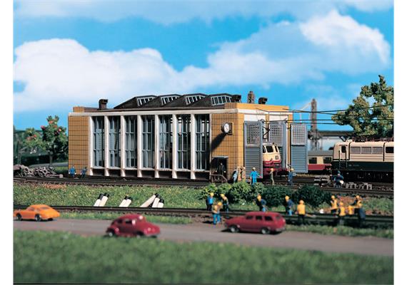 Vollmer Ellok-Schuppen mit Türschließvorrichtung Spur N