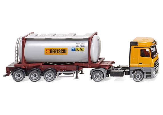 Wiking 053602 Tankcontainersattelzug Swap MB Actros "Bertschi" HO