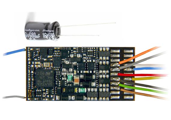 ZIMO MN330 H0-Decoder mit Litzen, FU-Ausgänge mit 16V/680uF Kondensator, H0 | Bild 1