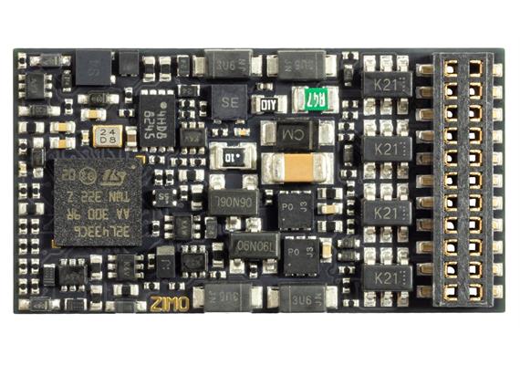 ZIMO MN340C H0 Decoder mit 21pol. mtc-Schnittstelle, 1.2A, 4 FA + 8 FA, 28,6 x 15,3 x 2,5 | Bild 2