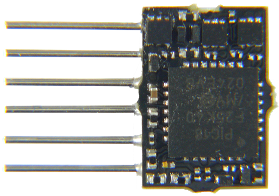 ZIMO MX615N Spur-Z Subminiatur-Decoder, 8,2 x 5,7 x 2mm, 0,5A Motor, 6pol. direkt NEM651