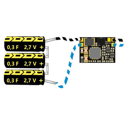 ZIMO STACO1 StayAlive-Controller N/TT ohne dir. Energiesp.Anschluss inkl. 3 Mini-GoldCaps