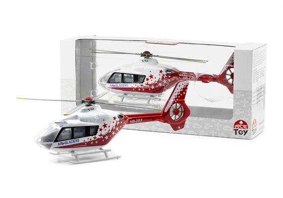 ACE TOY 001109 EC-135 Air-Glaciers Helikopter Midi (Light+Sound) white | Bild 1
