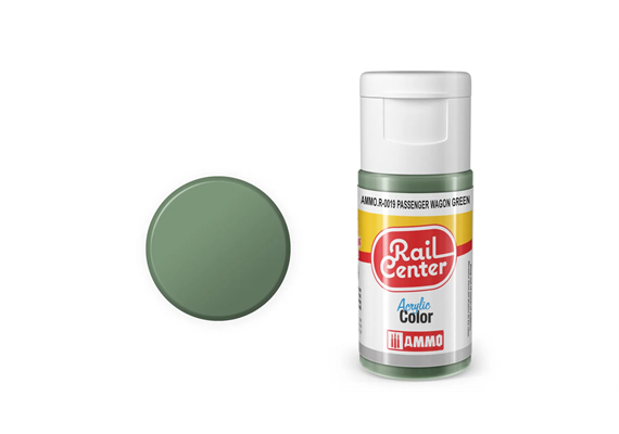 AMMO R-0019 Rail Center Personenwagen-Grün, matt, Acrylfarbe, 20 ml