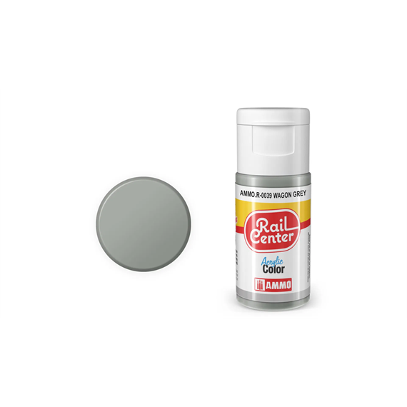 AMMO R-0039 Rail Center Waggongrau, matt, Acrylfarbe, 20 ml AMMO R-0039 Rail Center Waggongrau, matt, Acrylfarbe, 20 ml