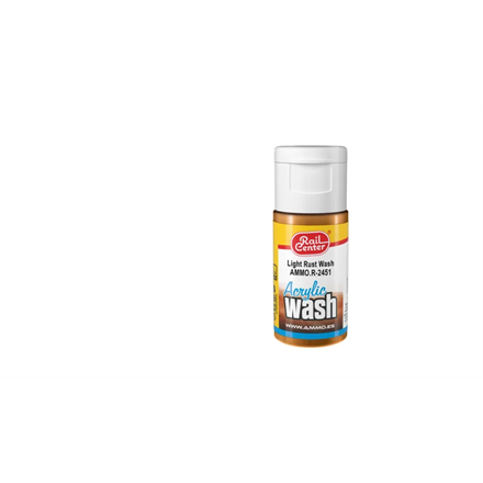 AMMO R-2451 Heller Rost, Acryl Wash, Inhalt 15ml - H0, TT, N, Z, 0, 1, G, H0m, H0e