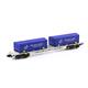 Arnold HN6659 4-achsiger Containertragwagen mit 2x blau 22' coil - N (1:160)