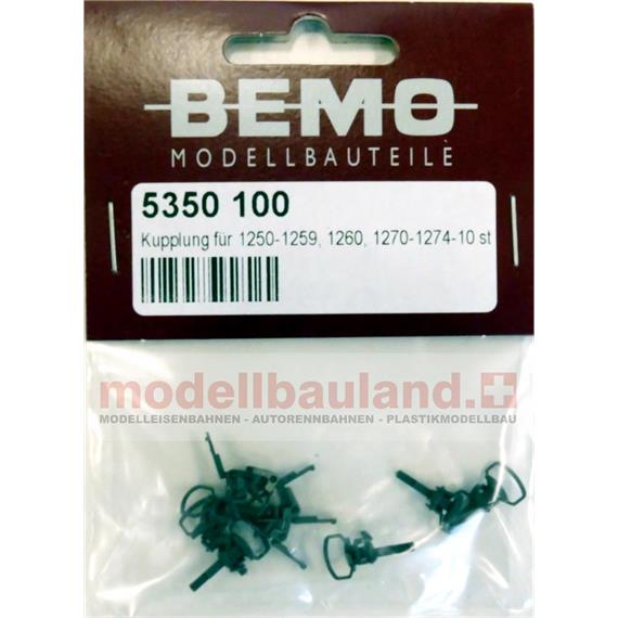 Bemo 5350 100 Standardkupplung für 1250 - 1259, 1260, 1261, 1270 - 1274 -, 10 Stück - H0m