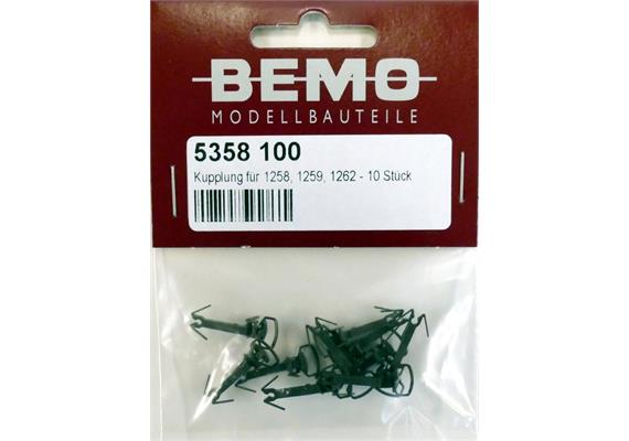 Bemo 5358 100 Kupplung für 1258, 1259, 1262 - Inhalt: 10 Stück - H0m (1:87)