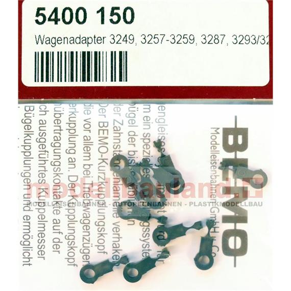Bemo 5400 150 Wagenadapter für 3249, 3257-3259, 3287, 3293/3294, 10 Stück - H0m