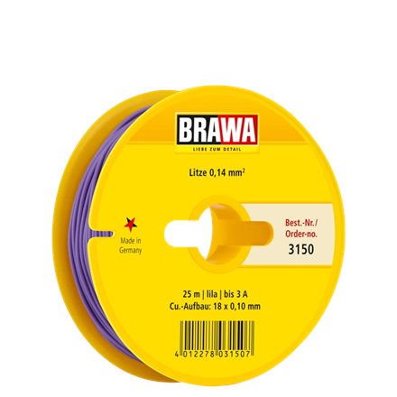 Brawa 3150 Litze 0,14mm lila, 25 m